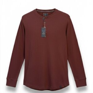 Denver Hayes Men’s NWT Modern Fit Burgundy Long Sleeve Henley Size Medium